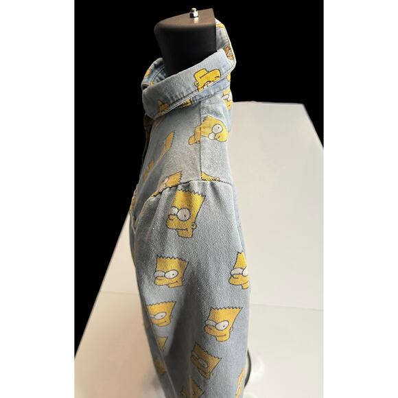 Vintage 90s Bart Simpson Denim Jacket All Over Print  Collectible Woman’s Jacket - Picture 7 of 16